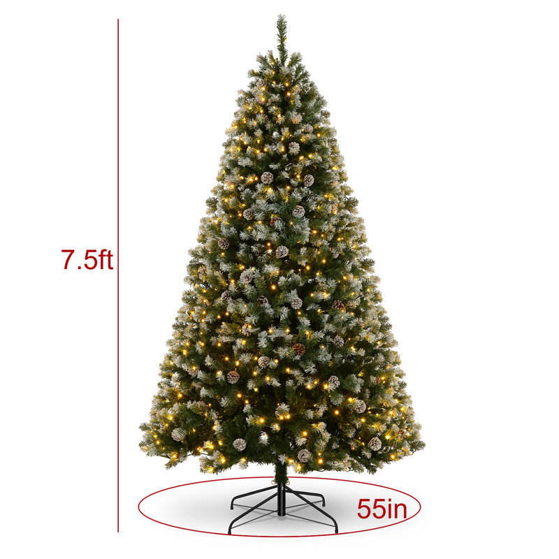 Épinette de Noël artificielle éclairée - support inclus, H 7,5 pi