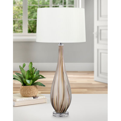 Otranto 35" Earthtone Stripes Table Lamp