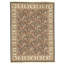 Hand Knotted Wool Area Rug in Green And Ivory