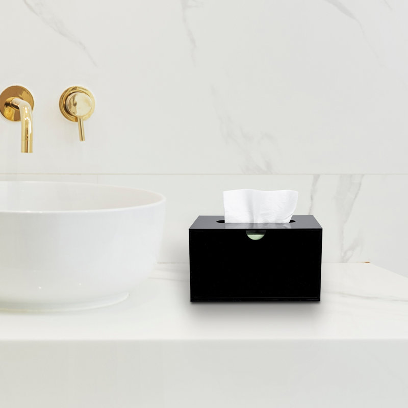 Black Rectangular Acrylic Tissue Box Cover Holder
