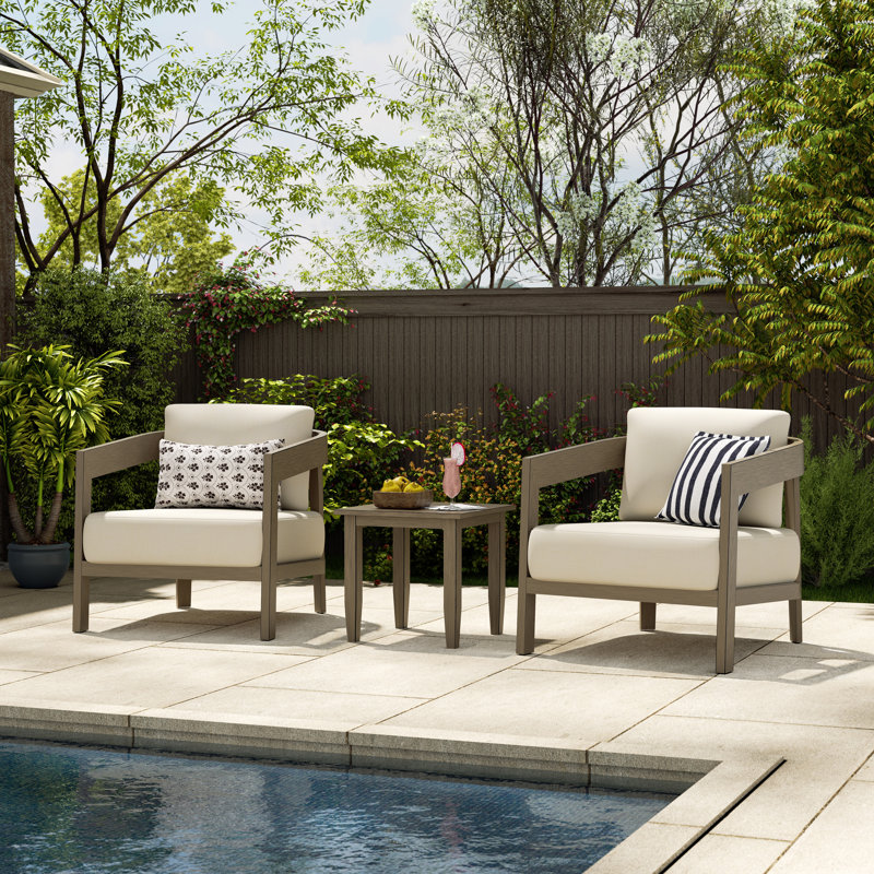  Harmonti Patio 3-Piece Aluminum Conversation Set With Cushions And Side Table