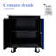 Voiture multi-outils avec cloisons à cloisons de 20 mm et poignée noire + armoire bleue espace supplémentaire de 25,8 x 13,89 x 26,41 pouces