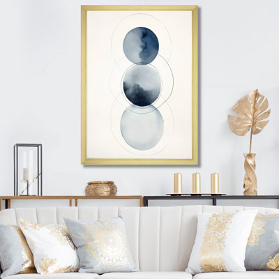 «Essential Circles Retro», aquarelle bleue sur toile