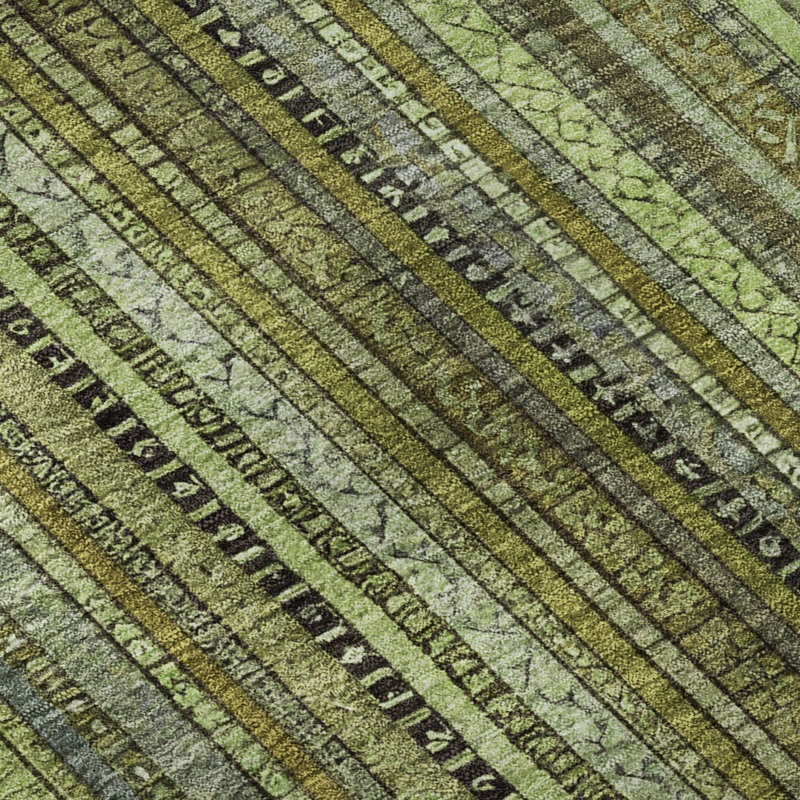 Premium Machine Washable Baford AMF1654 Stripes Rug, Round 8'