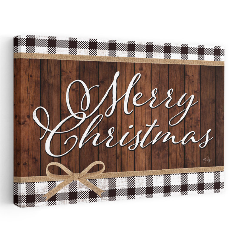 Toile de jute «Merry Christmas», art contemporain abstrait, H 48 po x l 32 po