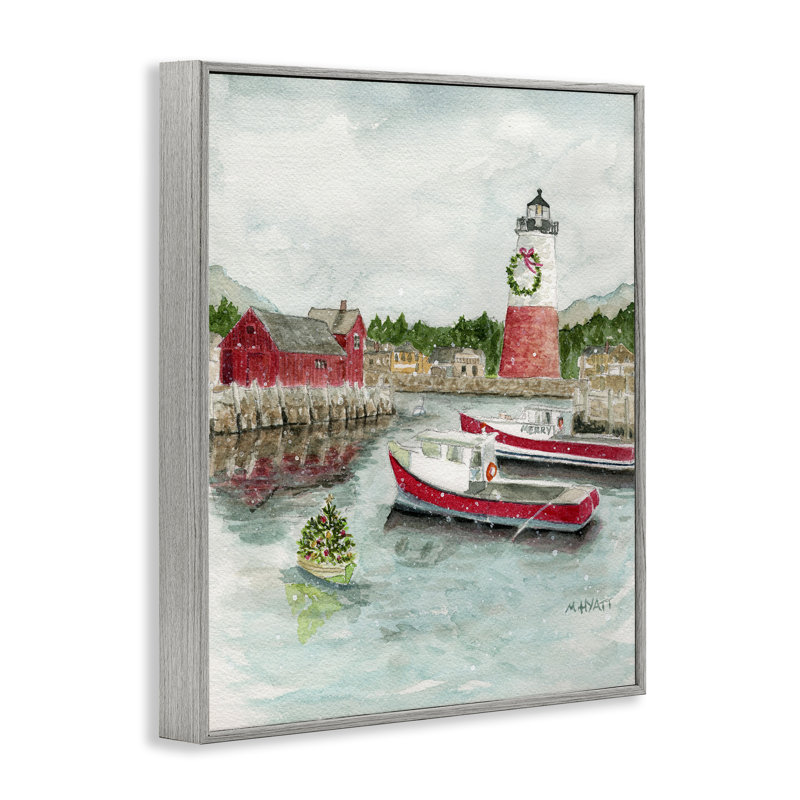 «Coastal Christmas Harbor», estampe numérique par Melissa Hyatt, Estampe numérique Farmhouse, H 30 po x l 24 po
