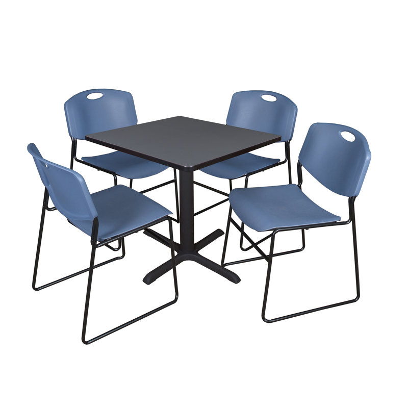 Table de salle à manger Neyland Cain, Gris, 29" H x 30" L x 30" W, Blue