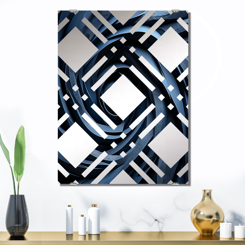 Miroir mural Whigham - Spirales abstraites MIR137980, 32 po x 24 po