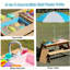 Table de pique-nique en bois pour enfants, table de sable et d'eau avec parasol, table d'activités pour jouer sur la terrasse