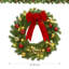 Couronne de Noël 24 pouces avec ruban, 20 lumières DEL rouges et vertes pré-éclairées, décoration des Fêtes