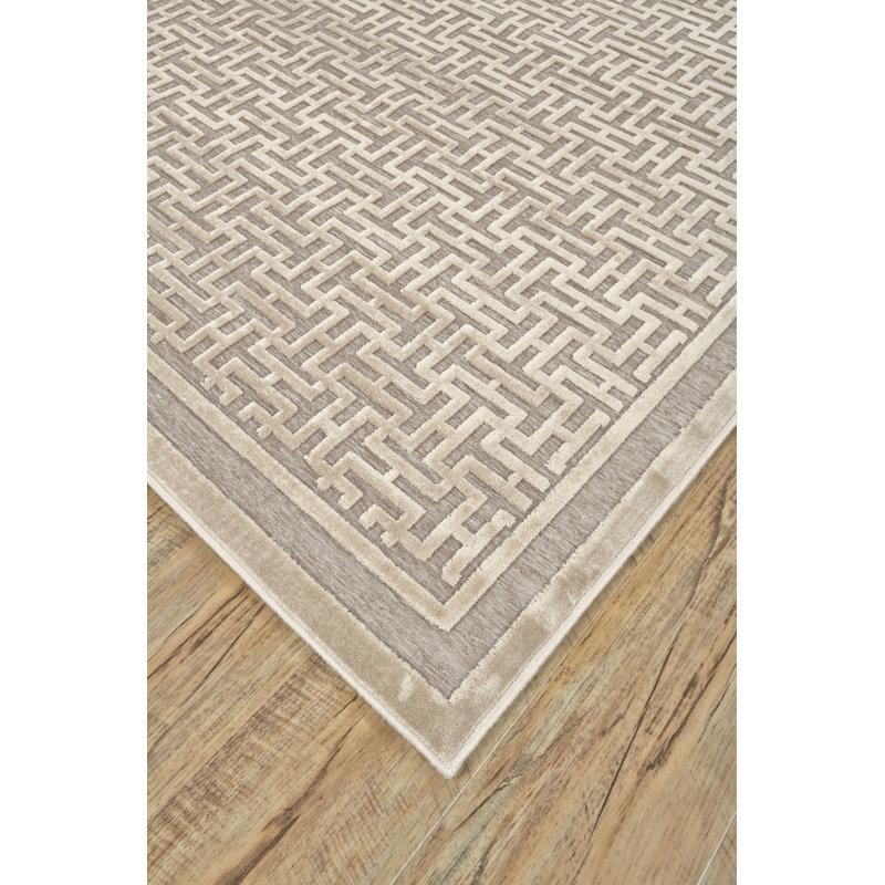 Viscose Geometric Indoor Rug, Runner 2'6" x 9'10"
