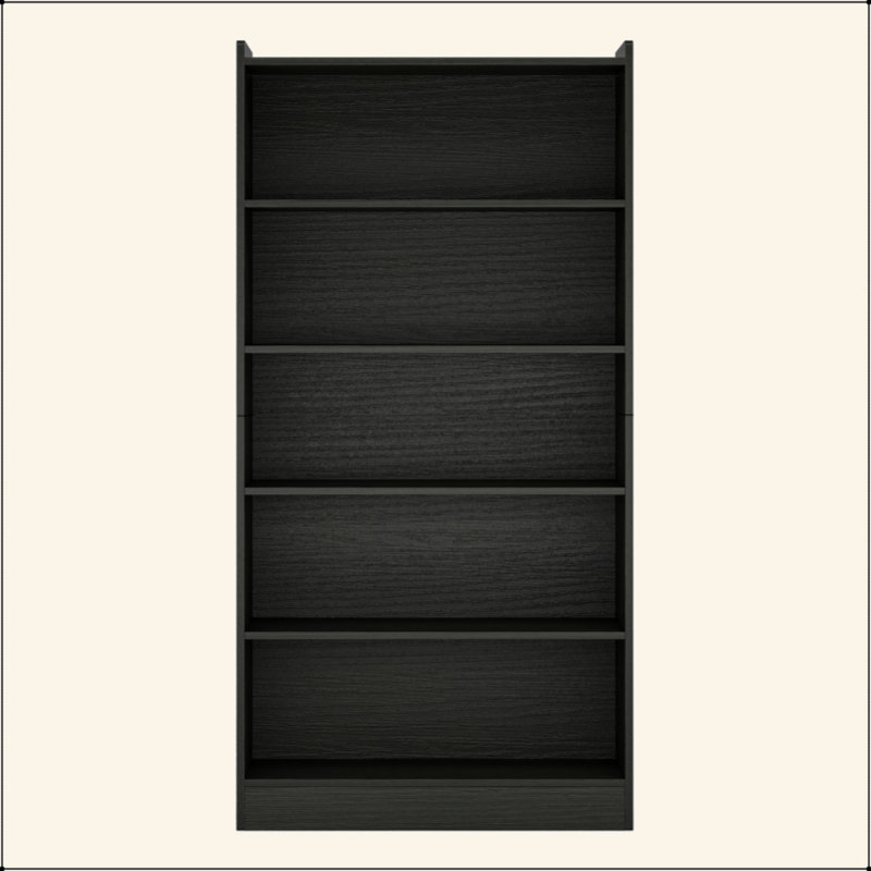 Bibliothèque moderne à 6 niveaux avec rangement pour salon, bureau, chambre à coucher, Noir