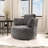 40.35"w Upholstered Cheniile Barrel Accent Swivel Chair-2079189372