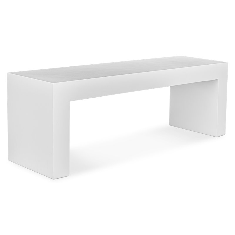 Lazarus Outdoor Dining Bench, White