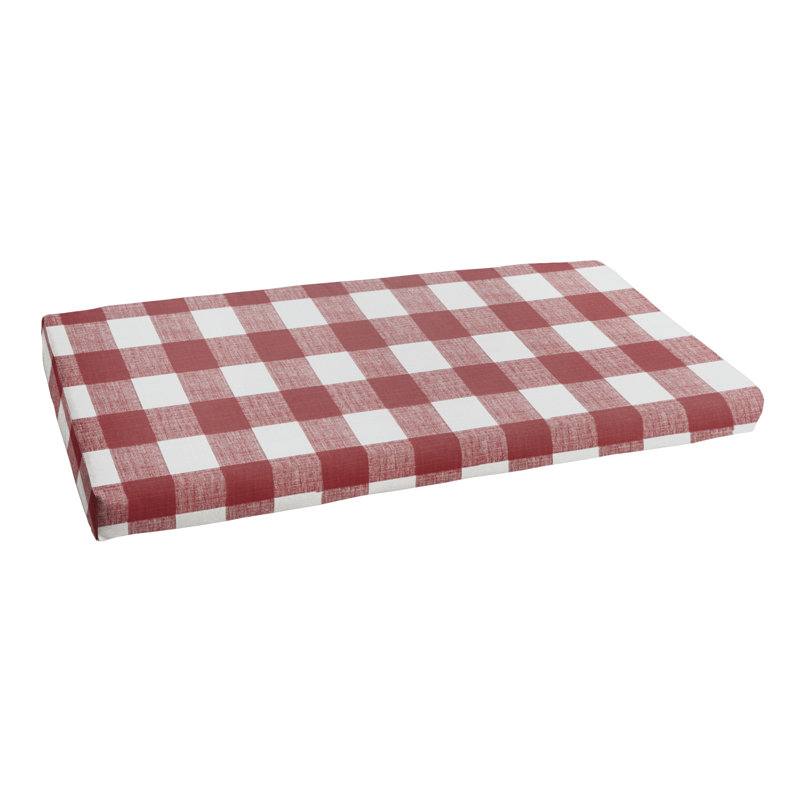 Outdoor 3'' Bench Seat Cushion, 3" H x 48" W x 19" D, Gray/White