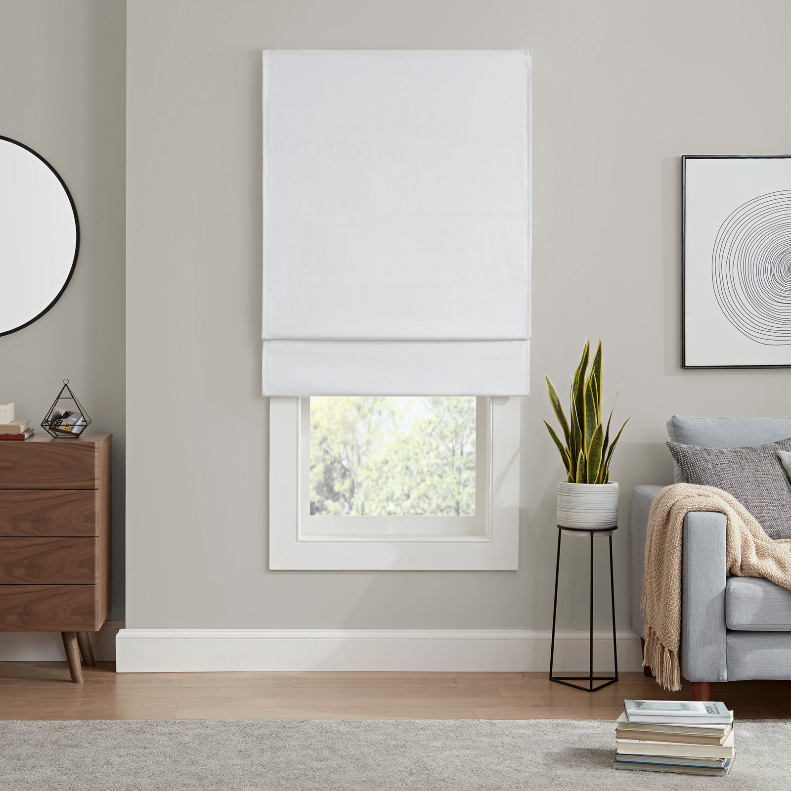 Eclipse Kylie Blackout Roman Shade, White, 36"W x 64"L