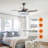 Retractable Ceiling Fan With Light, Modern Led Chandelier Fan With Remote Control, 6 Speed Adjustable Blades, Quiet Dc Motor, Dimmable Lighting For Living Room, Bedroom, Dining Room
