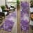 8' Runner Purple Abstract Washable Non Skid Indoor Outdoor Runner Rug