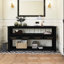 Console 62,2 po avec 4 tiroirs en bois peint-1362076035