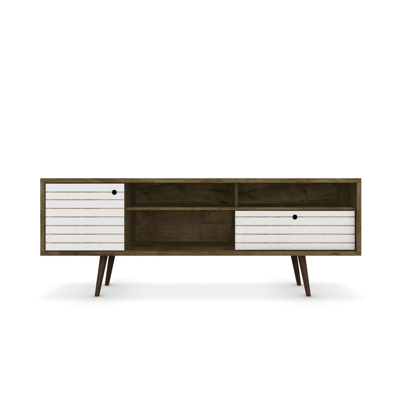 Darryl TV Stand, Rustic Brown/White