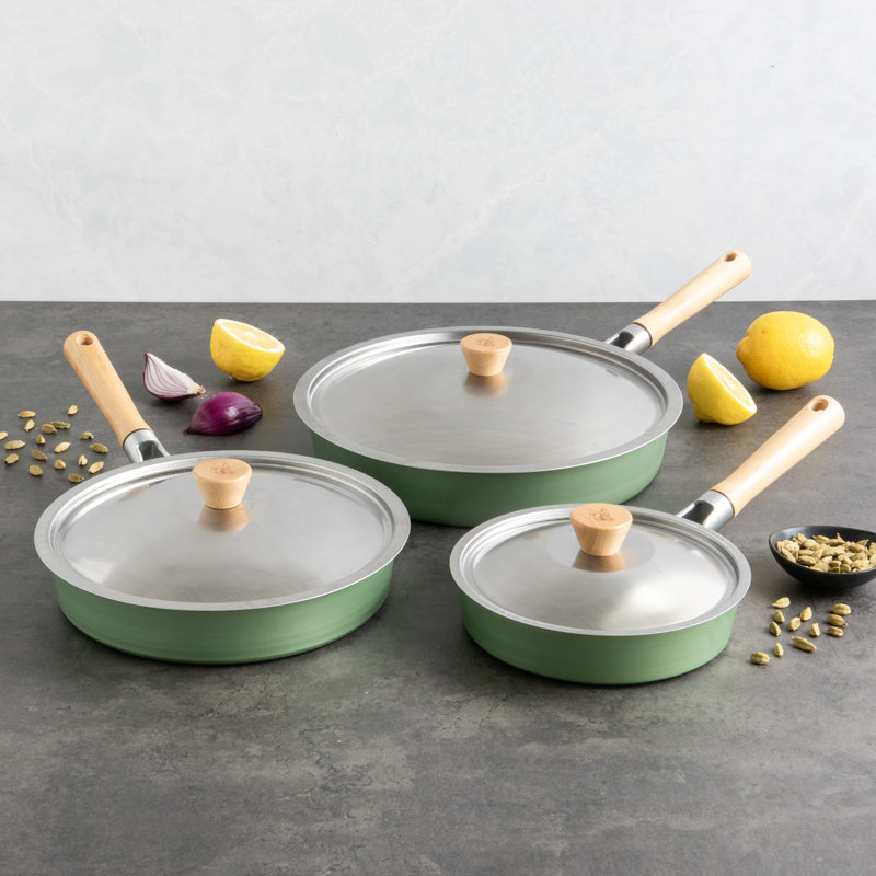 Nordic Ware Cardamom 6 Piece Nonstick Frying Pan Set With Lids