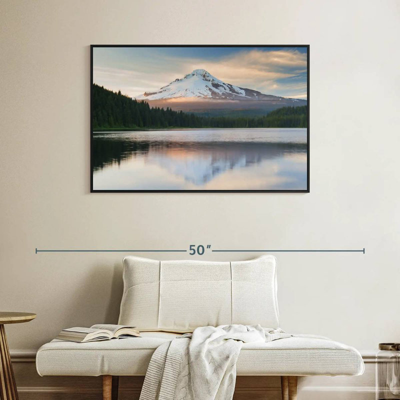 Mount Hood Panorama, Floating Frame Black, 40" X 27"