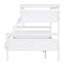 Lit simple superposé au dessus d'un lit double avec cadre stable pour la chambre à coucher - et garde-corps blanc inclus