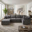 Ensemble de canapé en chenille de 127 pièces 6 pièces, canapé modulaire avec repose-pieds mobile, canapé d'angle convertible modulaire, structure en bois de pin massif renforcé, pour grand salon et appartement-129390050