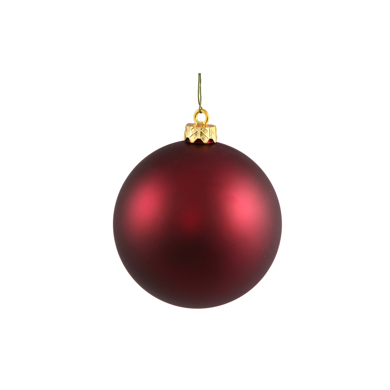 Holiday Décor Ball Ornament, Wine Matte, 3" H x 3" W x 3" D