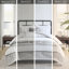 Ensemble de 6 décorations de chambre en coton pour très grand lit - blanc / gris, style chalet 100% style simple