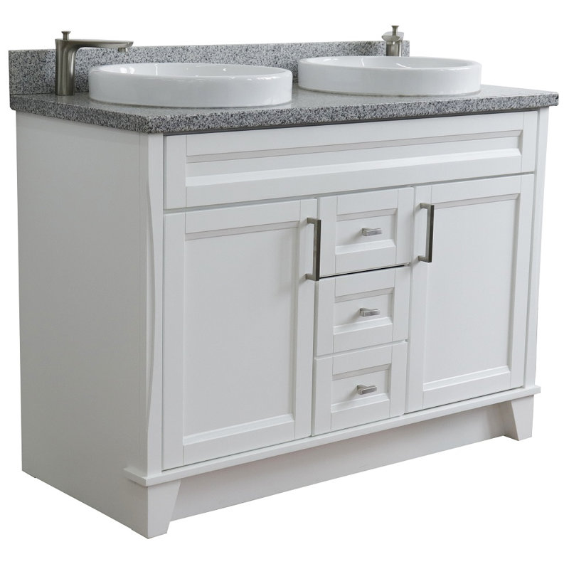 Ensemble de meuble-lavabo double 49 po, Gris