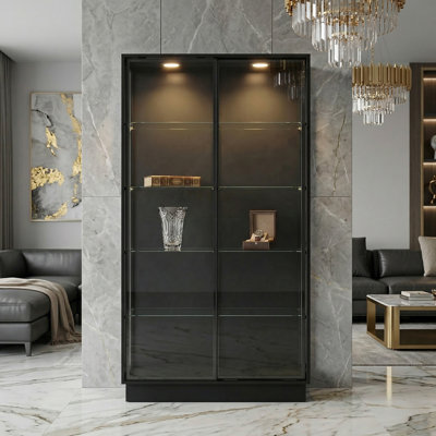 72”H China Cabinet Display Case With Light