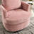 360 Degree Rotating Pink Swivel Chair With Chenille Upholstered Seat, Comfortable And For Prolonged Use, Breathable Ideal Office Or Home Settings, Simple Assembly Clear Parts, Metal Turntable, 31.48-49443304
