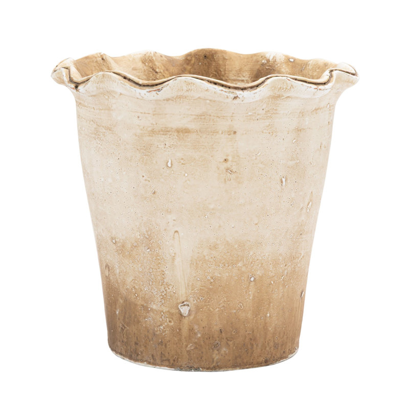 Terra-Cotta Planter With Ruffled Edge