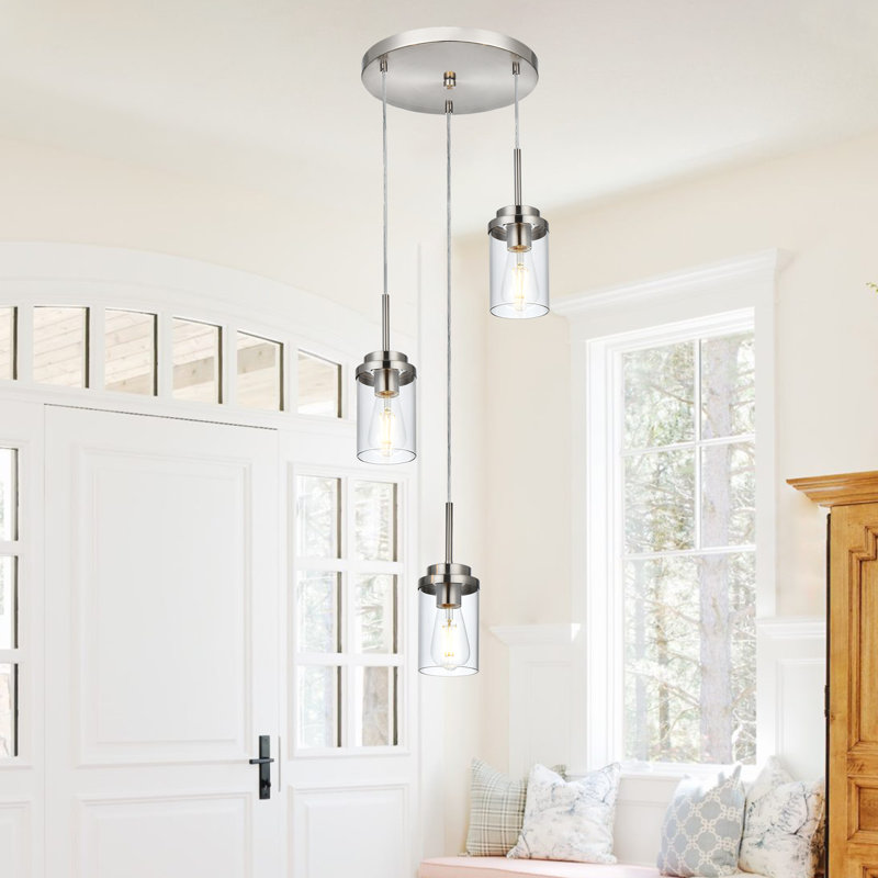 Ashwath 3 - Light Kitchen Island Pendant, Brushed Nickel