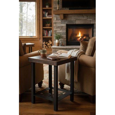 Table de bout en fer Kodiak / Rough Sawn