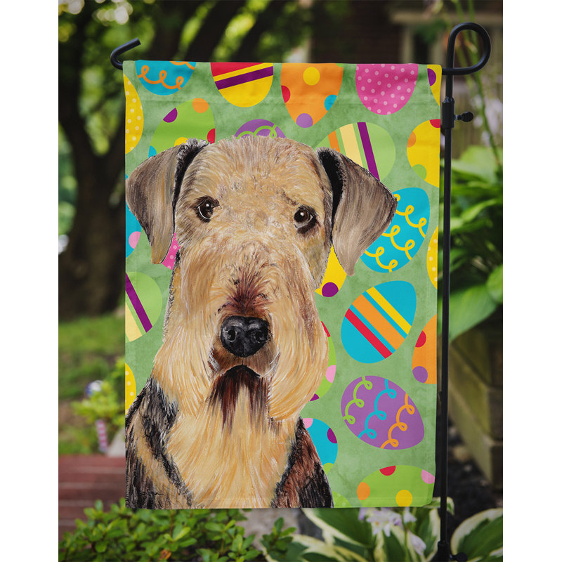 Drapeau de jardin Atara, Airedale terrier (beige et noir)