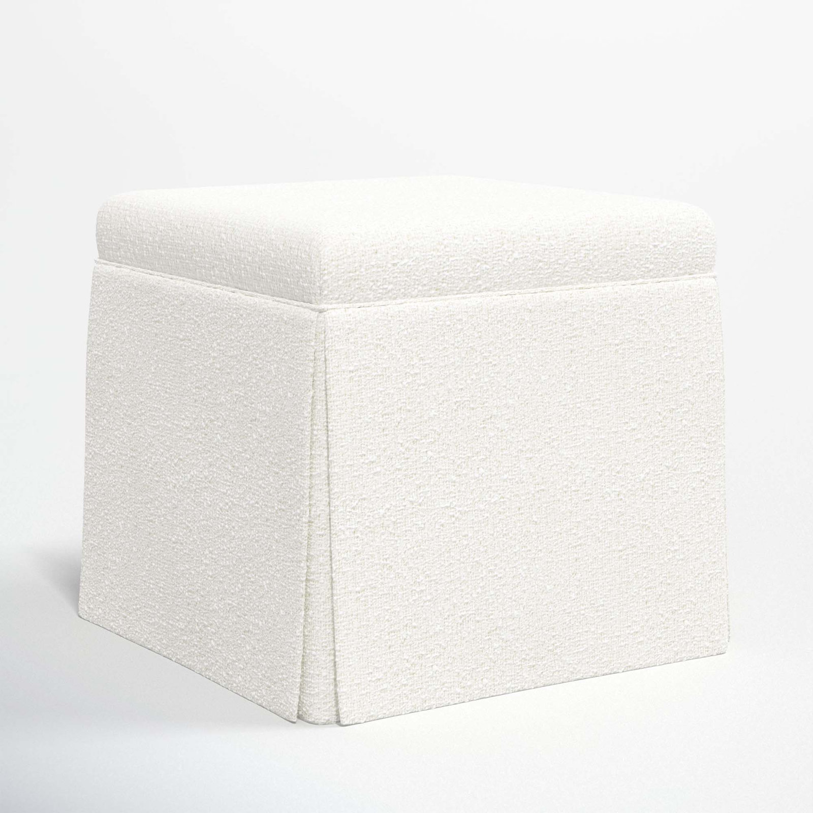 Bash 20" Ottoman, Classic Snow Boucle