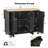51" Fluted Kitchen Island with Drop Leaf, Farmhouse Accent Kitchen Island on Wheels with Internal Storage Rack, Rolling Kitchen Cart with Towel Rack for Kitchen, Dining Room-771241776