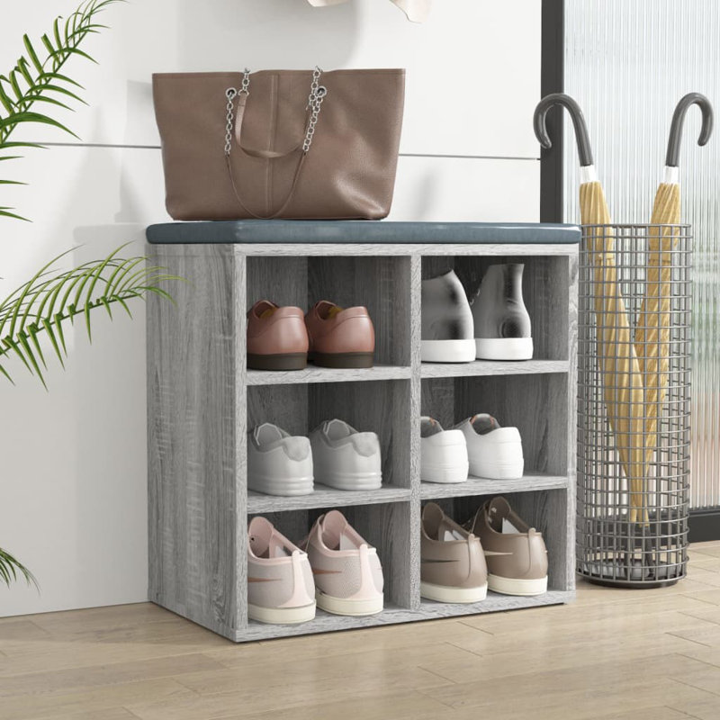 6 Pair Shoe Rack, Grey Sonoma
