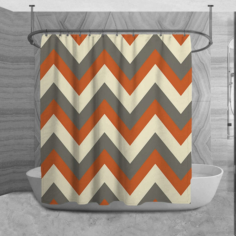 Mukhran Chevron Shower Curtain, 93" H x 70" W