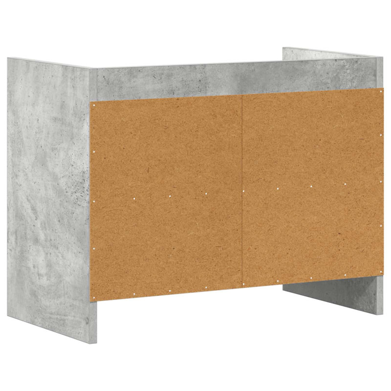 Unfinished TV Stand for TVs up to 28" with Fireplace Included, Concrete Grey