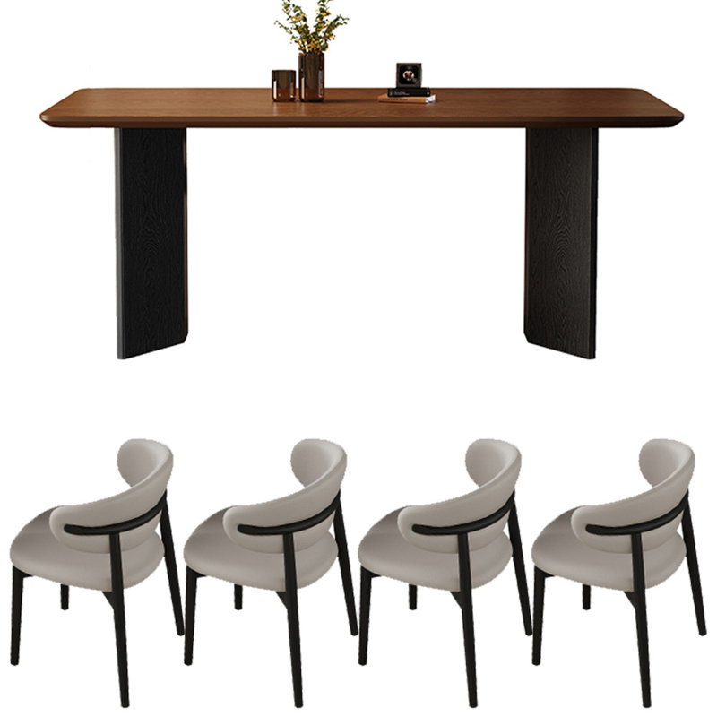 Ensemble de table moderne et simple en bois massif., 5