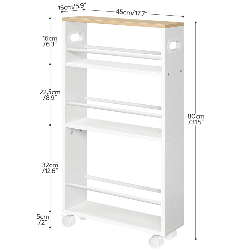 Christerfer Wood Bar Cart, White/Natural