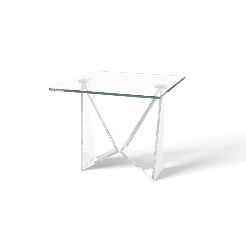 Westerham Glass Top Pedestal End Table