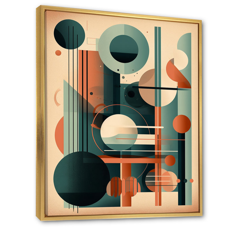 Begum orange et vert, Mid Century Momentum IV - Modern Midcentury, reproduction d'art sur toile, H 44 po x l 34 po x P 1,5 po