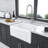 Ceramic Single Bowl Farmhouse Sink With Deep Rectangular Design And Smooth Glazed Surface