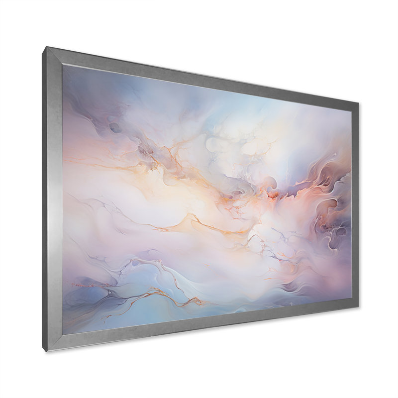 «Lightning Pink Liquide Art Explosion», reproduction d'art sur toile, H 30 po x l 40 po x P 1,5 po, Cadre simple argenté