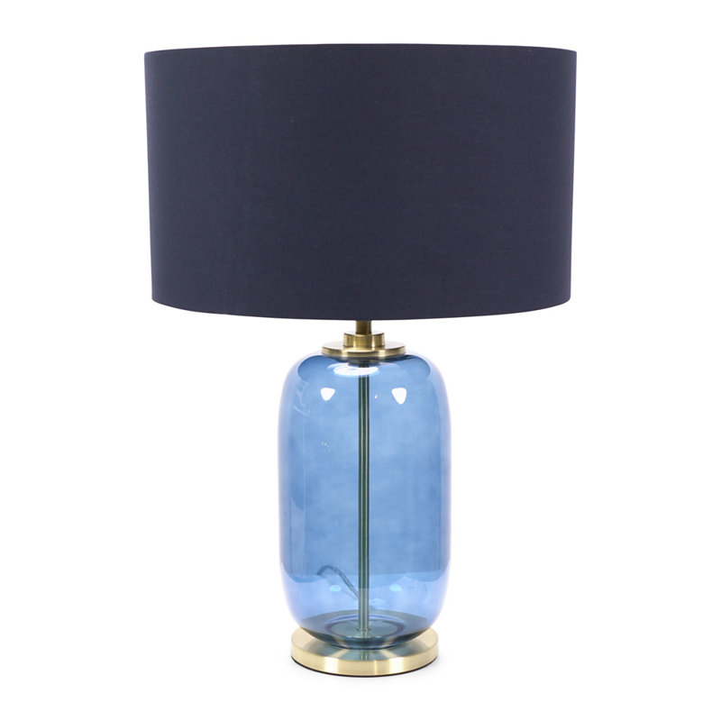 Angula Glass Table Lamp, Blue, Black