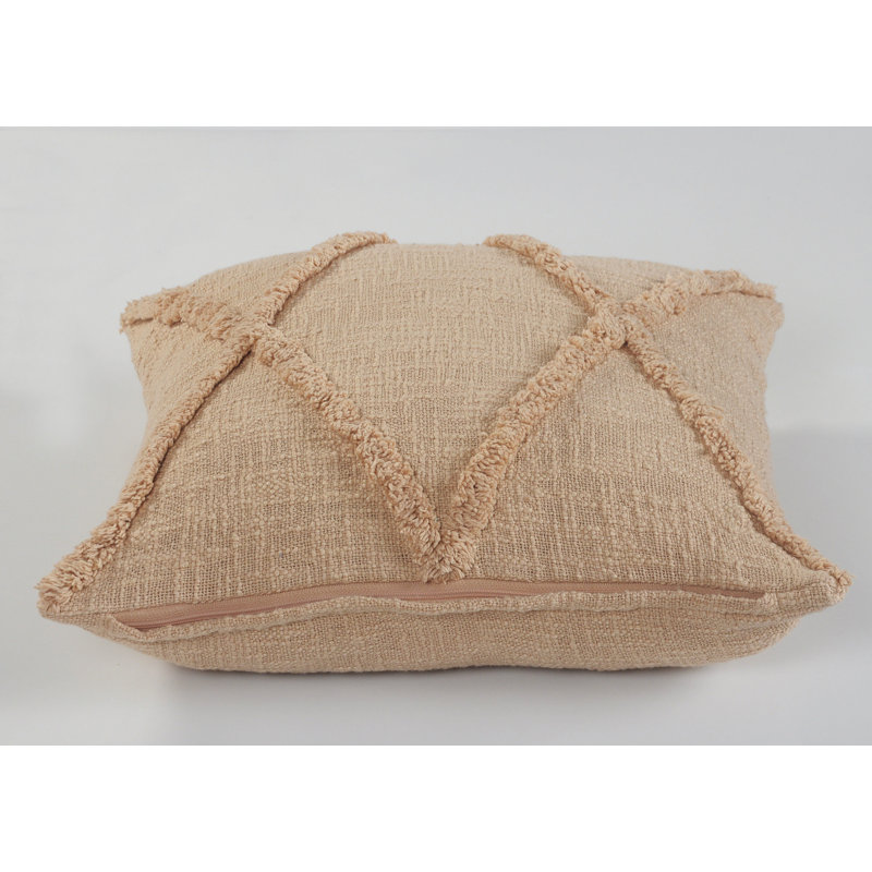 Geometric Reversible Pillow Insert, 18"H x 18", Peach